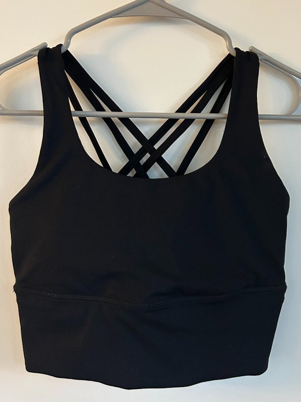 CRZ Yoga Black Longline Strappy Back Sports Bra - Size S
